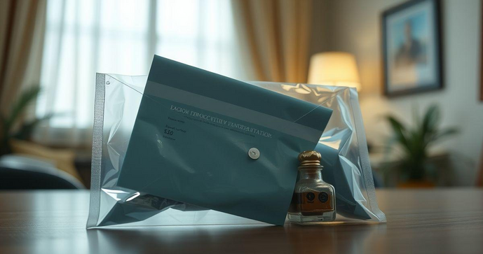 Envelope plástico segurança para proteger documentos e objetos